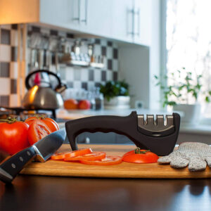 4 in 1 3 Stage Stainless Steel Rust Proof Knife Sharpener Kit