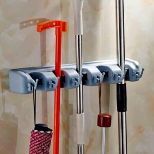 Wall Mounted Multi-Functional Broom/Mop Holder