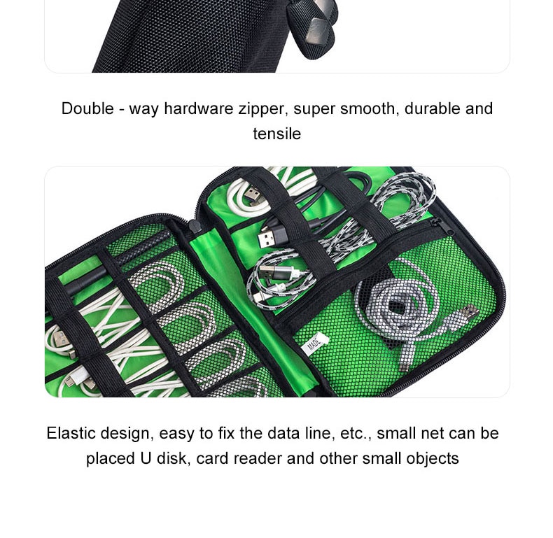 Digital Storage Bag USB Data Cable Organizer For Earphone Wire Bag Pen Power Bank Travel Kit Case Pouch Electronics Accessories