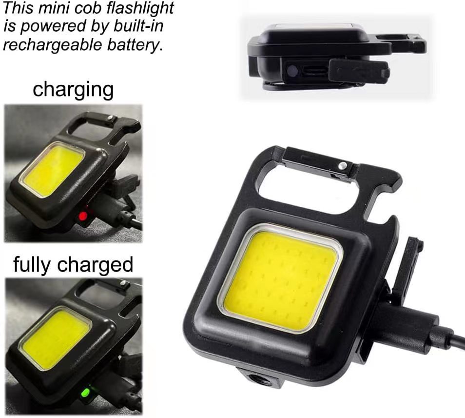 Multifunctional Mini Glare COB Keychain Light USB Charging Emergency Lamps Strong Magnetic Repair Work Outdoor Camping Light