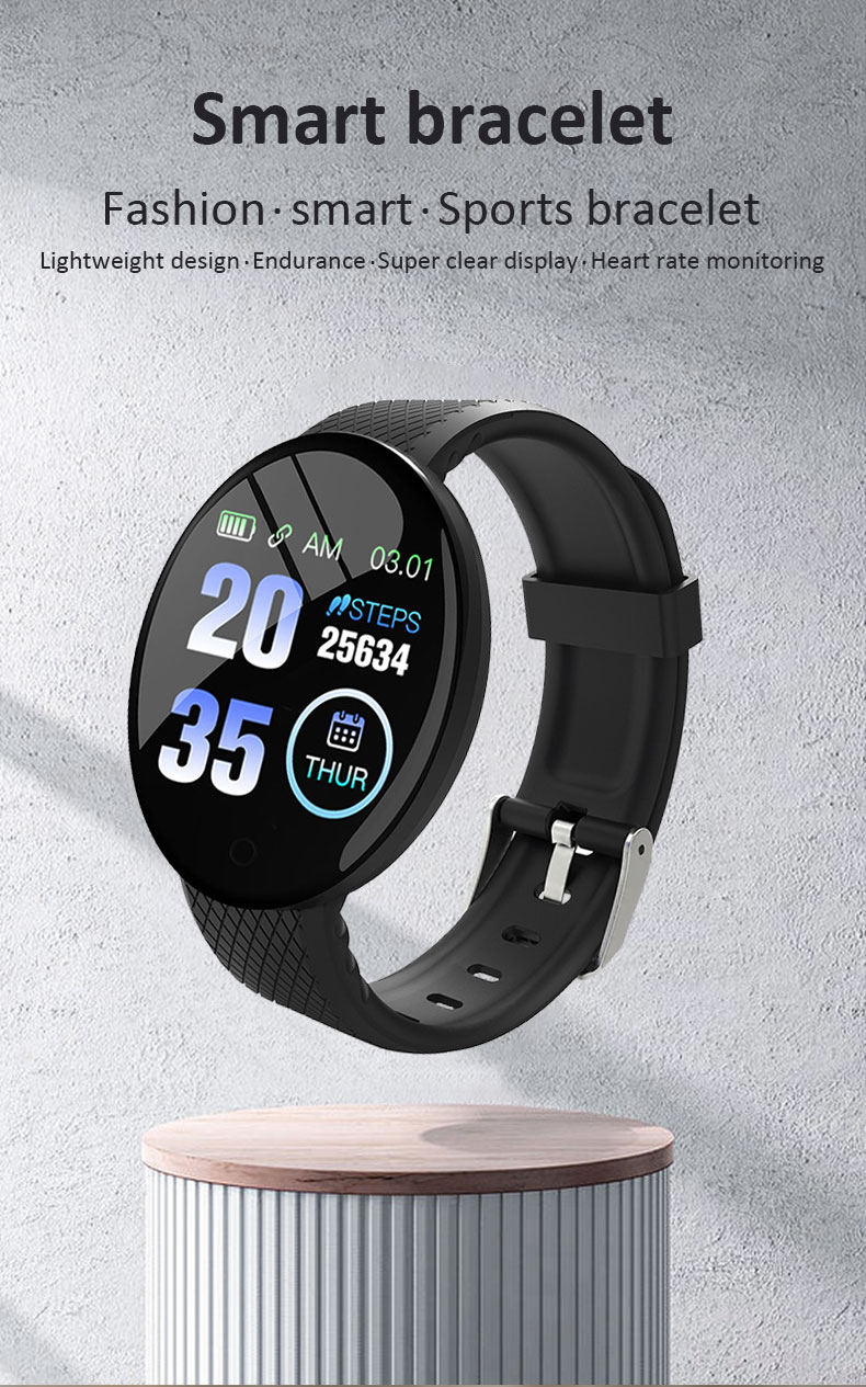 D18 smart Bracelet color round screen heart rate blood pressure sleep monitor walking exercise fitness smart Watch