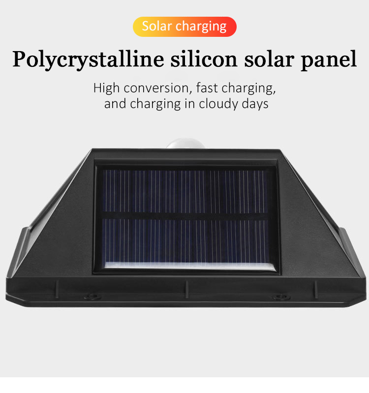 LED Solar Wall Lamp All Sides Luminous Solar Induction Lamp Human Courtyard Wall Lamp Waterproof Stairs Outdoor Light