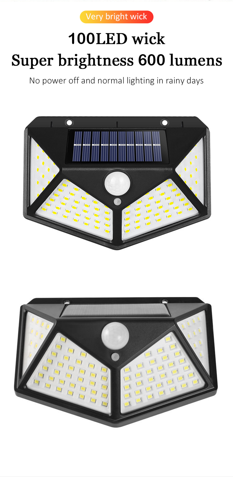 LED Solar Wall Lamp All Sides Luminous Solar Induction Lamp Human Courtyard Wall Lamp Waterproof Stairs Outdoor Light