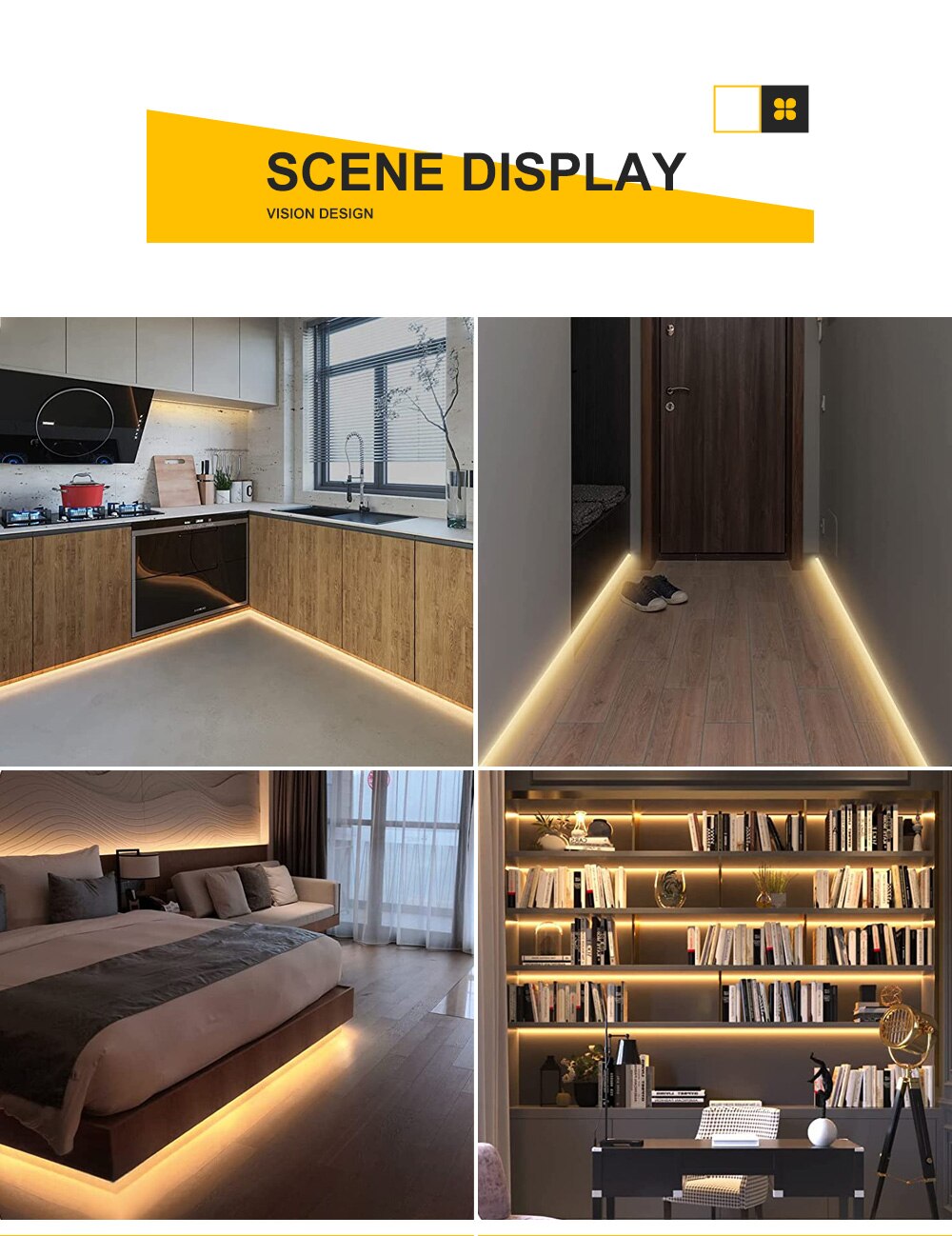 Smart Lamp PIR Motion Sensor Hand Scan LED Night light USB LED Strip Waterproof Tape Bedroom Home Kitchen Wardrobe Decor