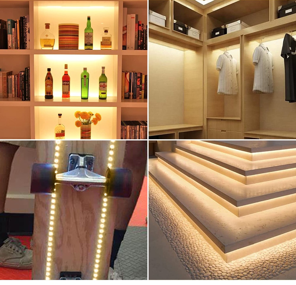 Smart Lamp PIR Motion Sensor Hand Scan LED Night light USB LED Strip Waterproof Tape Bedroom Home Kitchen Wardrobe Decor