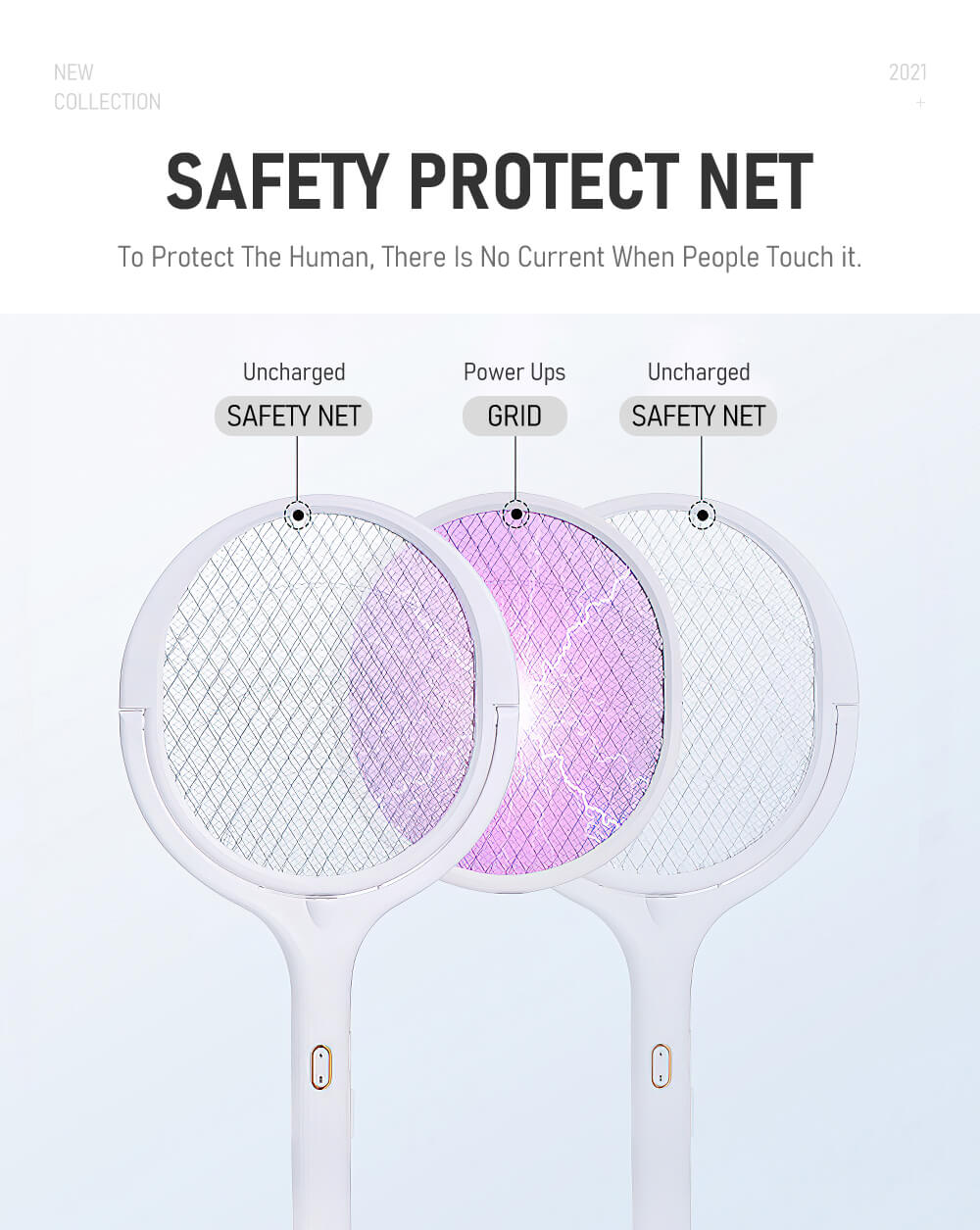 90 Degree Rotatable Mosquito Killer Lamp Electric shocker 365nm UV Light USB Charging Bug Zapper Trap Flies Summer Fly Swatter