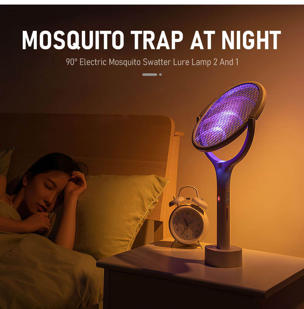 90 Degree Rotatable Mosquito Killer Lamp Electric shocker 365nm UV Light USB Charging Bug Zapper Trap Flies Summer Fly Swatter