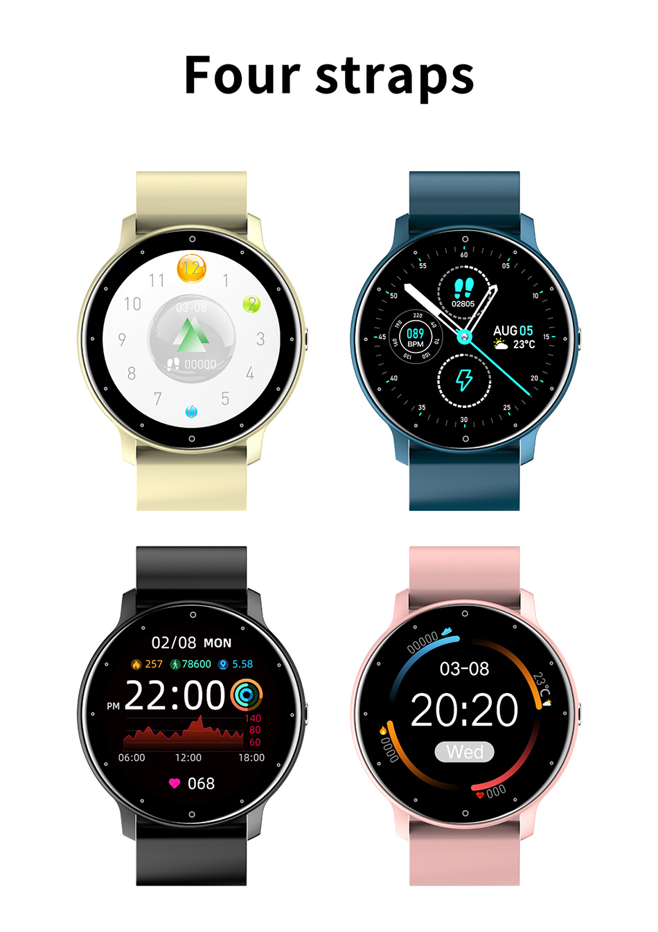 2022 Smart Watch Men Women Full Touch Screen Sport Fitness Watch Man IP67 Waterproof Bluetooth For Android IOS Smartwatch Men