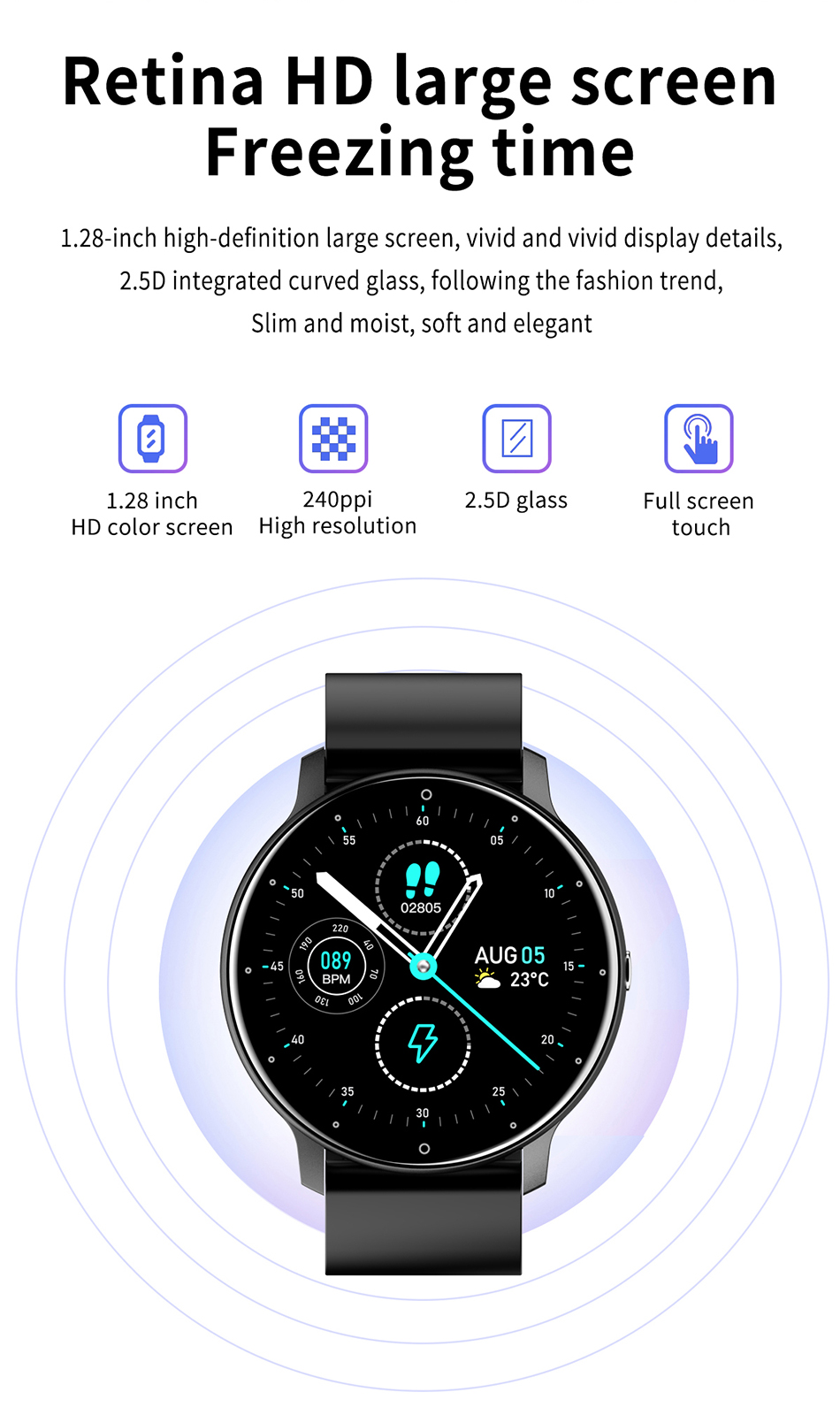 2022 Smart Watch Men Women Full Touch Screen Sport Fitness Watch Man IP67 Waterproof Bluetooth For Android IOS Smartwatch Men