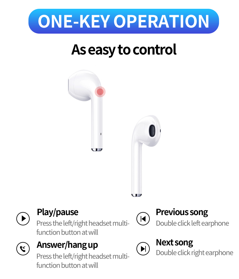 Bluetooth 5.0 mini True Wireless Earbuds with Charging Box Waterproof Earphone Volume Control Mini TWS Headphone for Sports