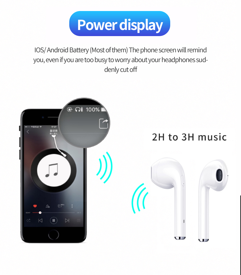 Bluetooth 5.0 mini True Wireless Earbuds with Charging Box Waterproof Earphone Volume Control Mini TWS Headphone for Sports