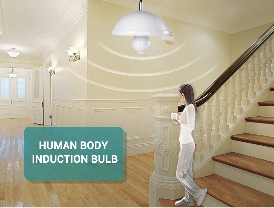 12W PIR Motion Sensor Light Bulb Ampoule LED E27 IP42 Outdoor Lighting Wall Lamp Dusk to Dawn Day Night Porch Light