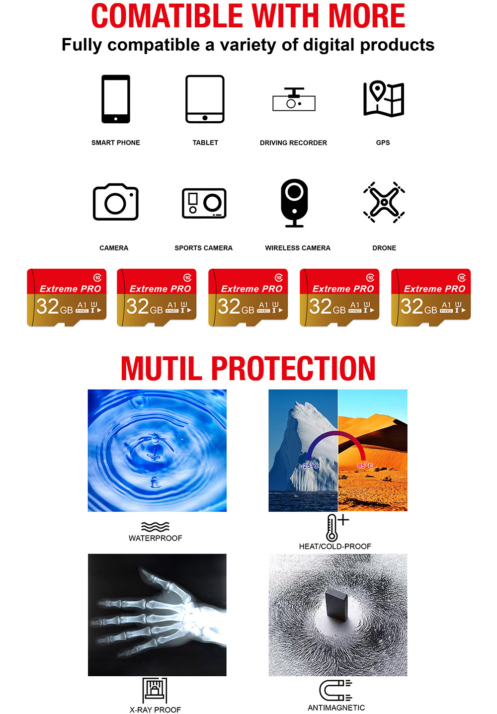 Micro-SD Card Mini SD Card Class10 Memory Card 32GB Extreme Pro Mobile Phone Memory Card