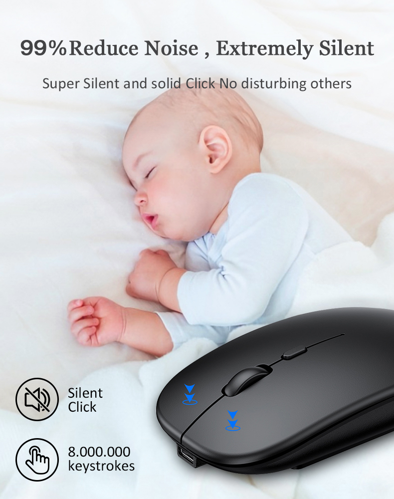 Bluetooth Mouse Tablet Notebook Office Dual Battery Bluetooth Mouse Single Mode G Silent Thin Wireless Mouse