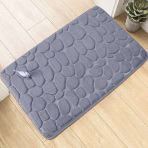 Coral Fleece Embossed Foot Floor Mat