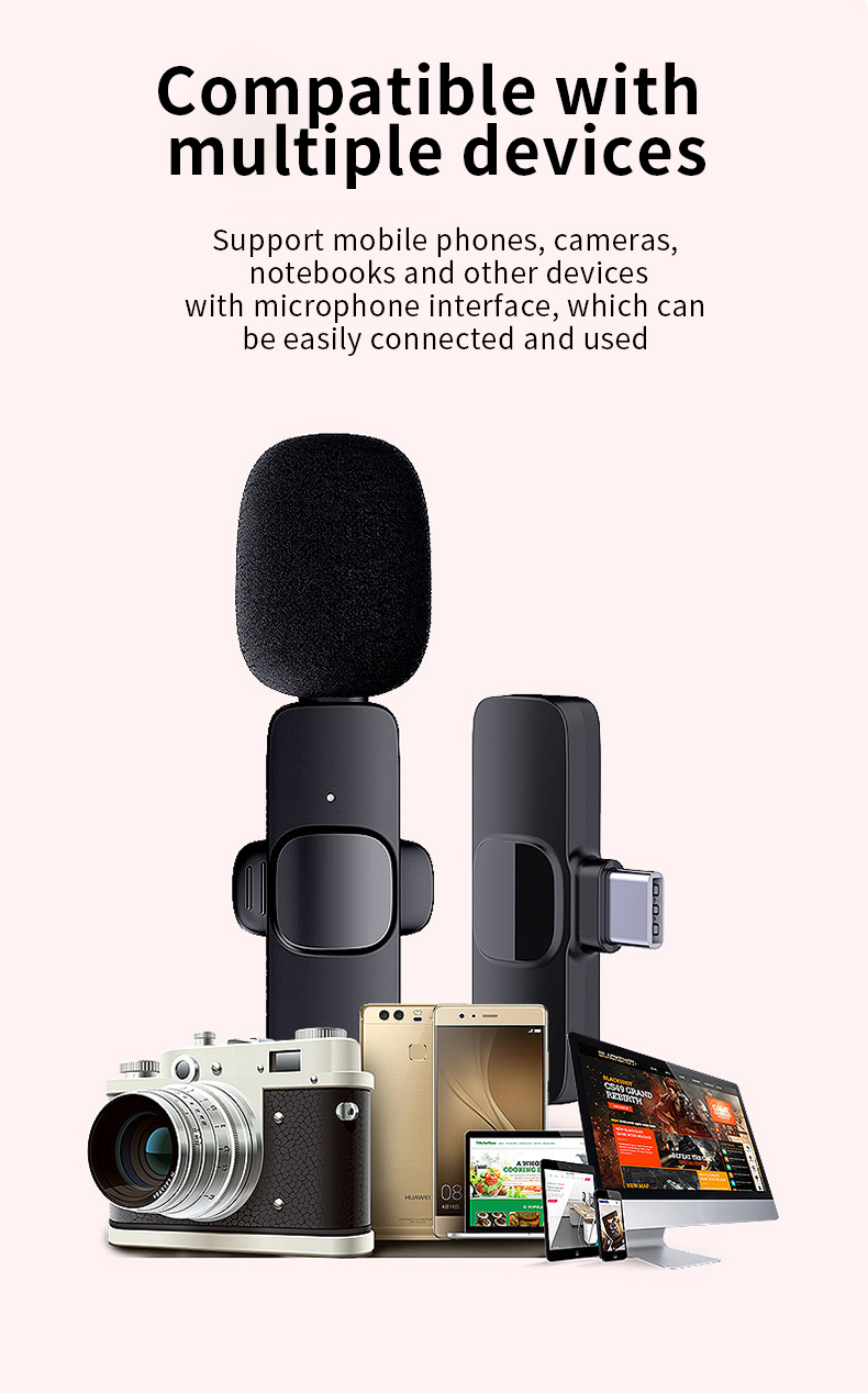 Wireless lavalier microphone private model K1 live broadcast microphone with noise reduction and small microphone