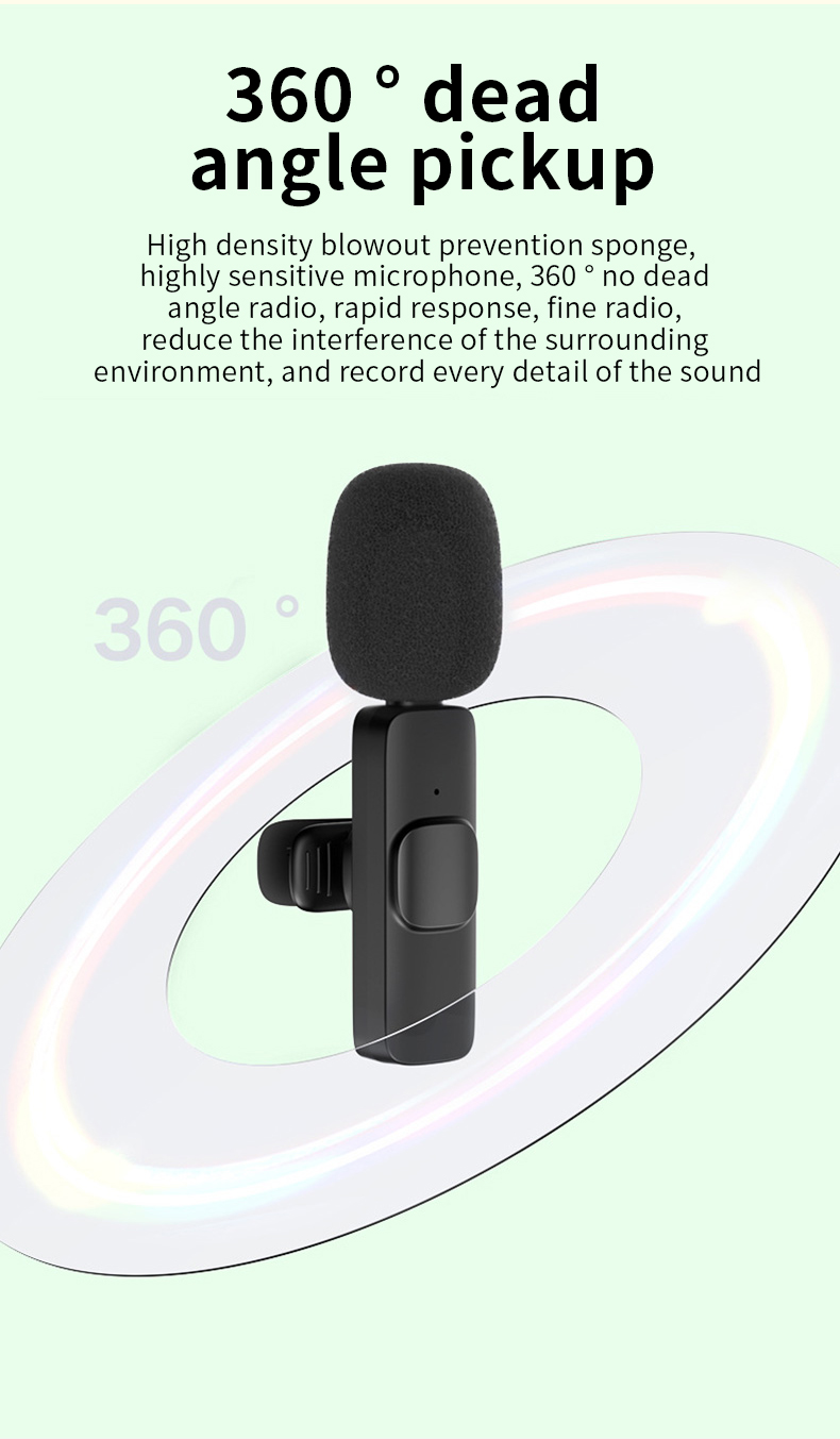 Wireless lavalier microphone private model K1 live broadcast microphone with noise reduction and small microphone