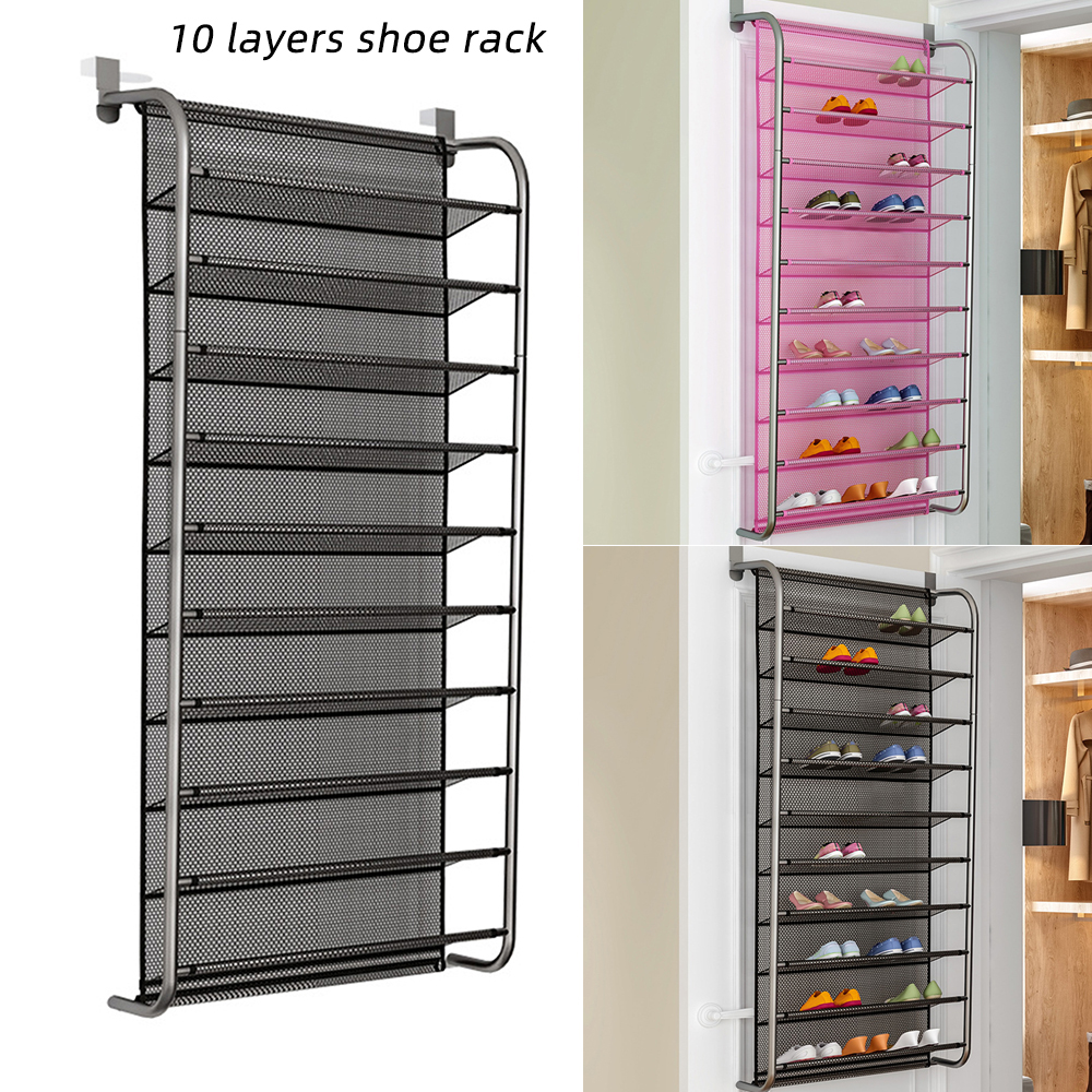 Door Hanging Multi-layer Shoe Rack Wall-mounted Space-saving Shoe Storage Box Behind The Door Simple Household Shoe Cabinet