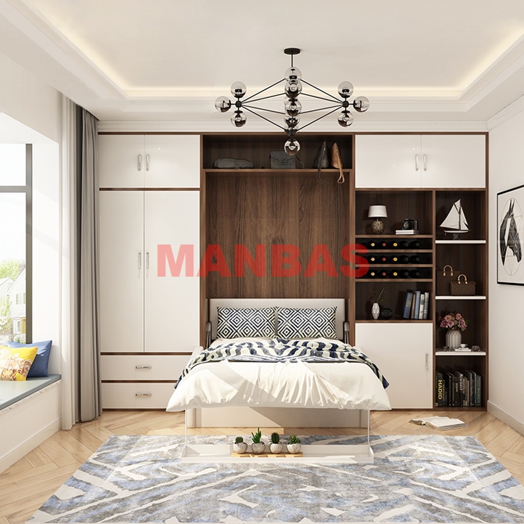 Linlamlim Electric Wall Bed Linen Fabric Sofa Foldable Bed Home Bedroom Furniture Queen Camas Rectangle Lit 2 Personnes+ Mattres