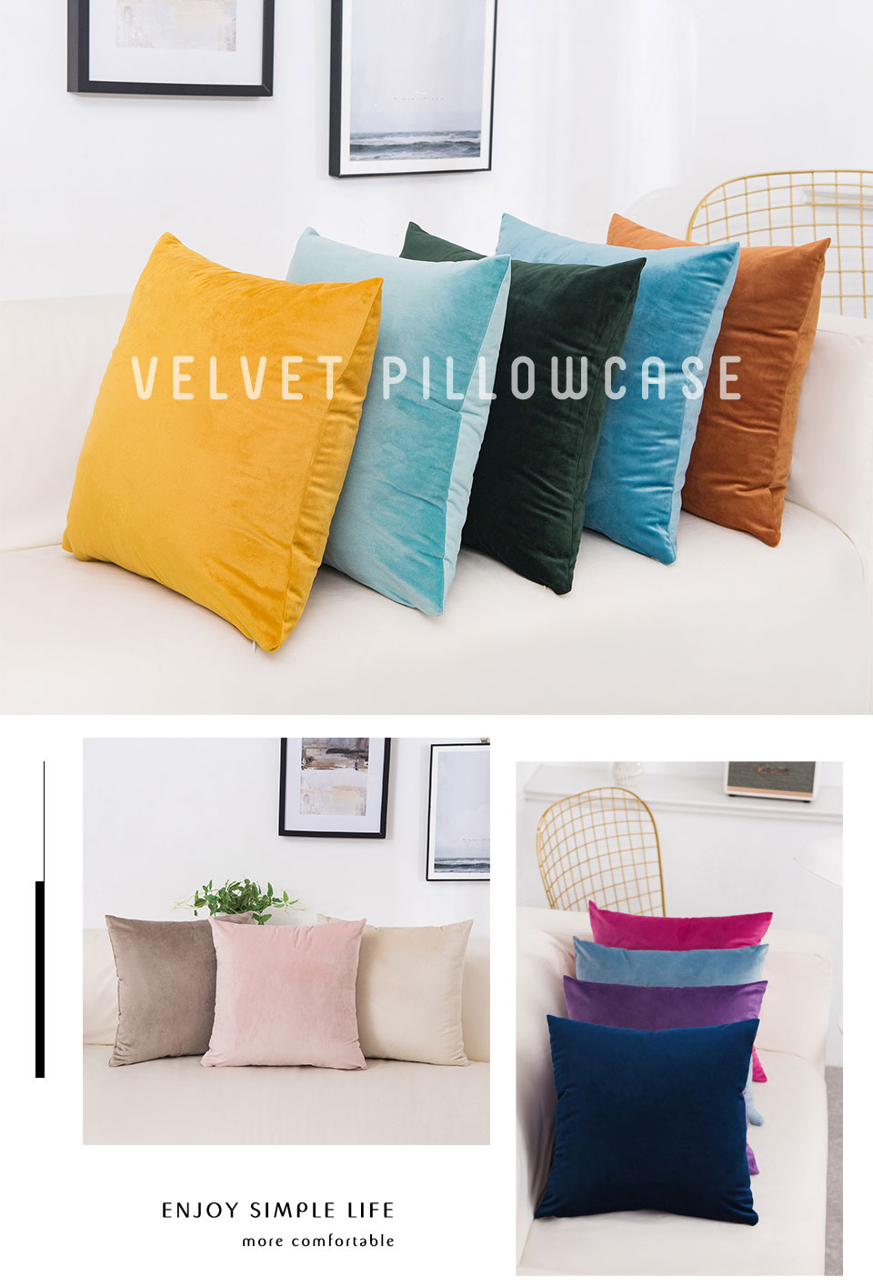 Soft Velvet Throw Pillows