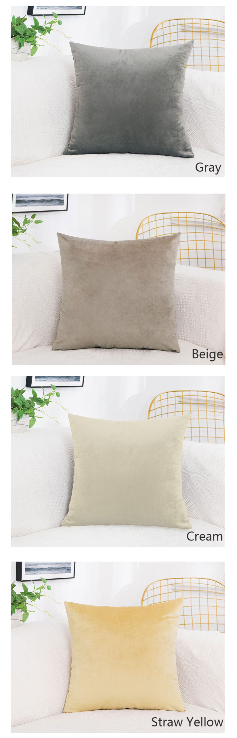 Soft Velvet Throw Pillows