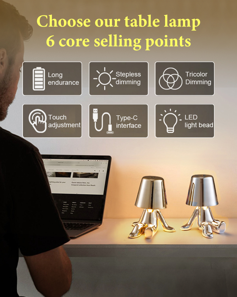 Touch Switch LED Bedside Lamp