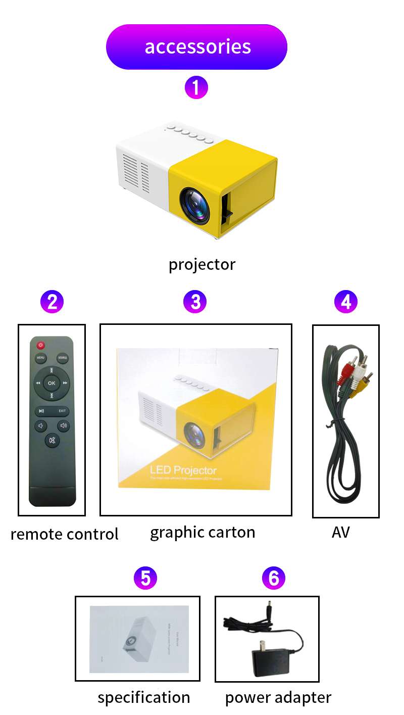Mini Portable Audio Video Home Projector