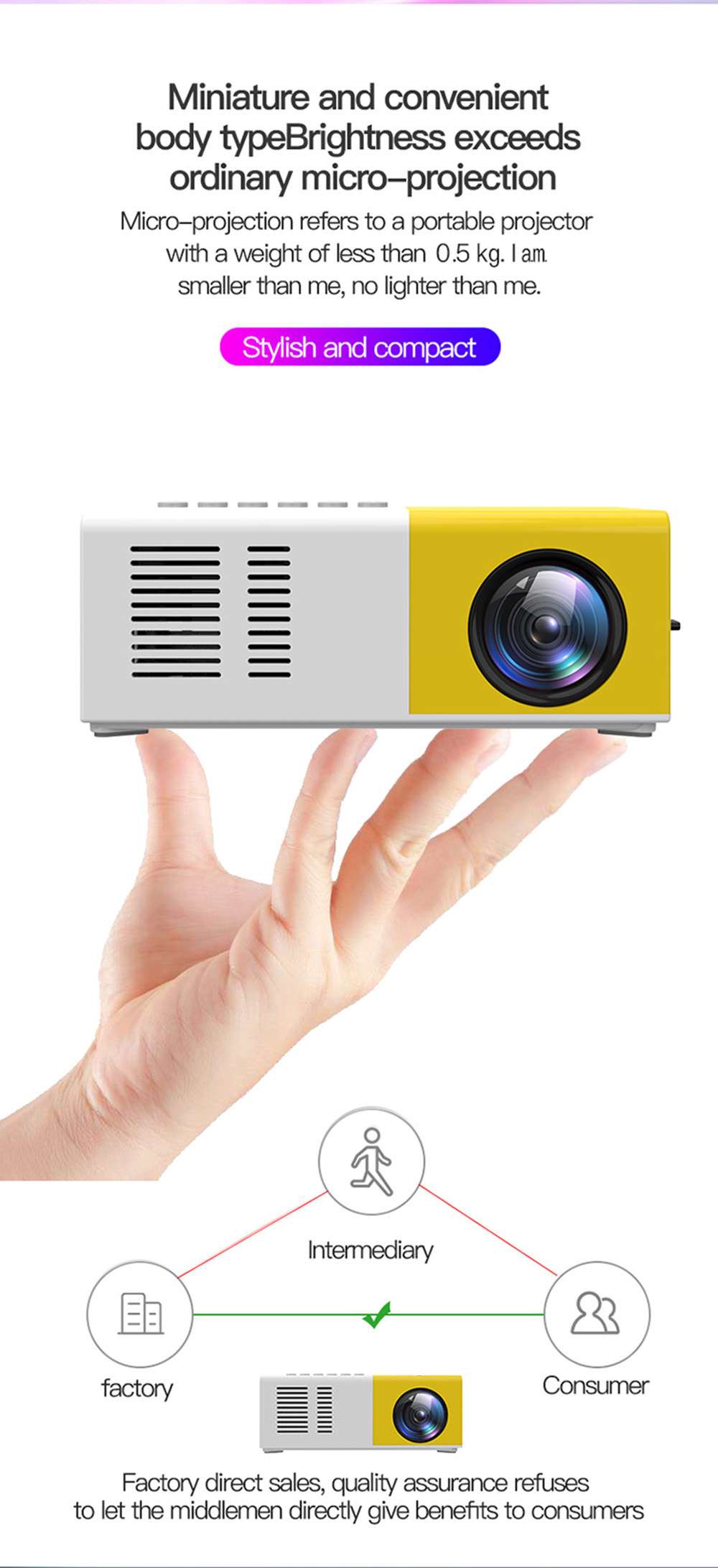 Mini Portable Audio Video Home Projector