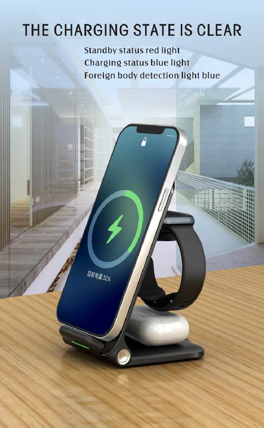 100W 4 in 1 Foldable Wireless Charging Station