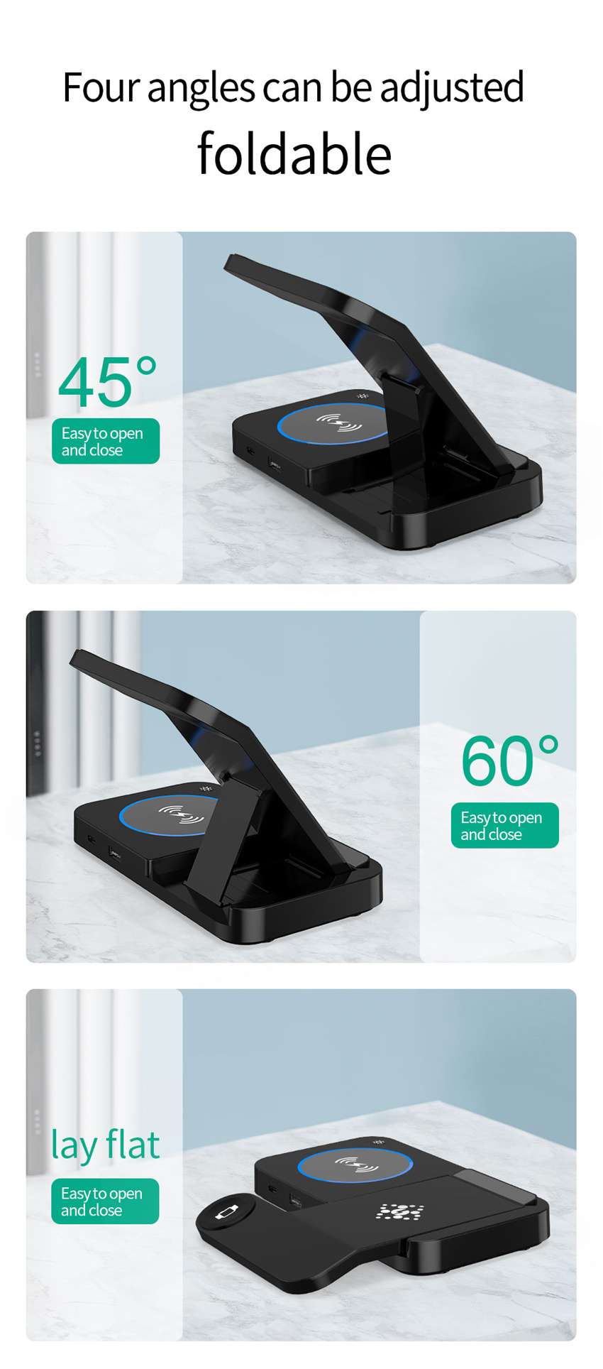 100W 4 in 1 Foldable Wireless Charging Station