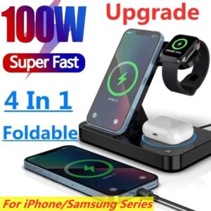 100W 4 in 1 Foldable Wireless Charging Station