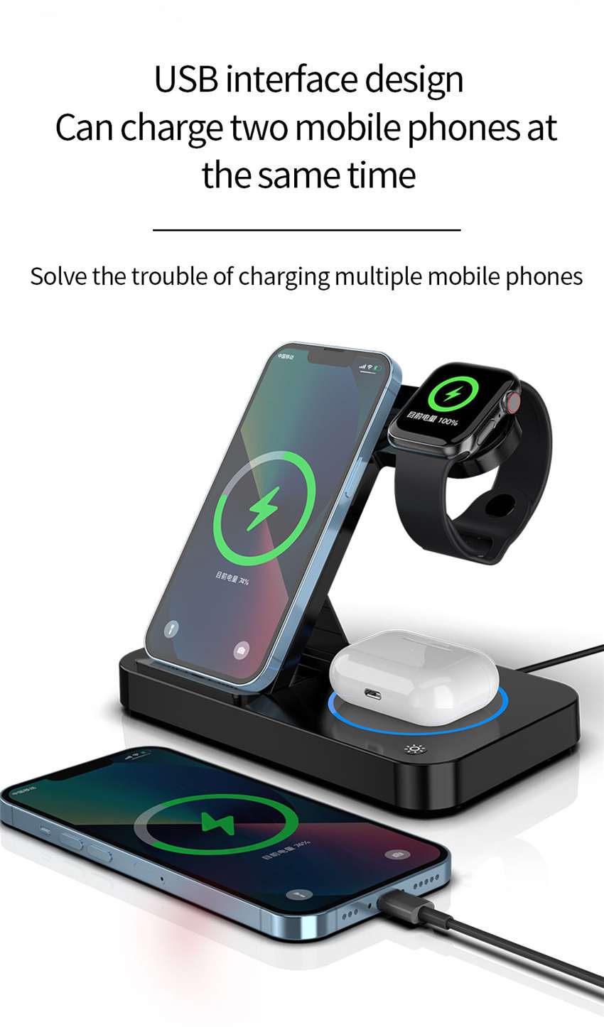 100W 4 in 1 Foldable Wireless Charging Station