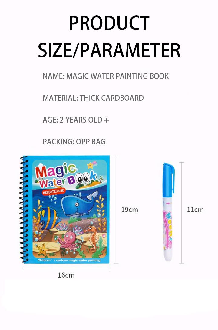 1pcs Magical Book Water Drawing Montessori Toys Reusable Coloring Book Magic Water Drawing Book Sensory Early Education Toys