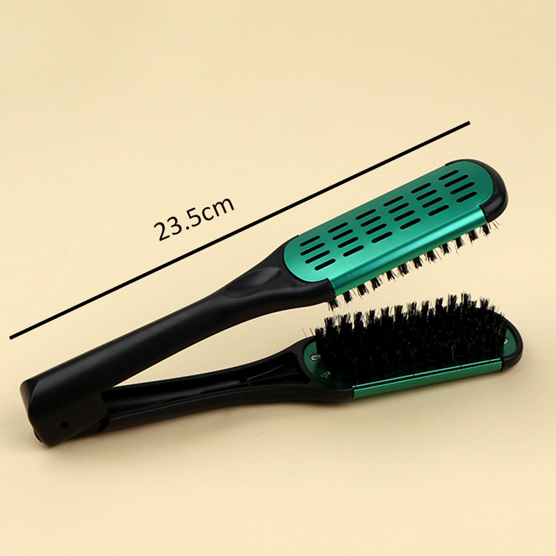 Hair Straightening Double Brushes V Shape Comb