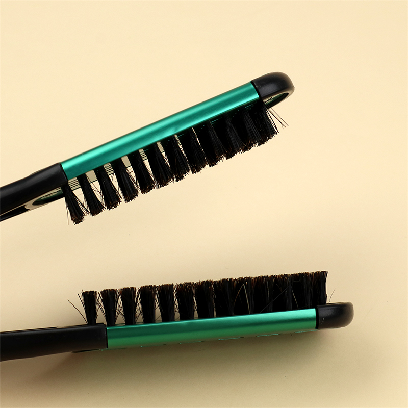 Hair Straightening Double Brushes V Shape Comb