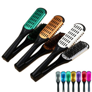 Hair Straightening Double Brushes V Shape Comb