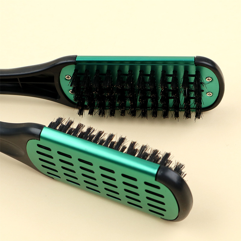 Hair Straightening Double Brushes V Shape Comb