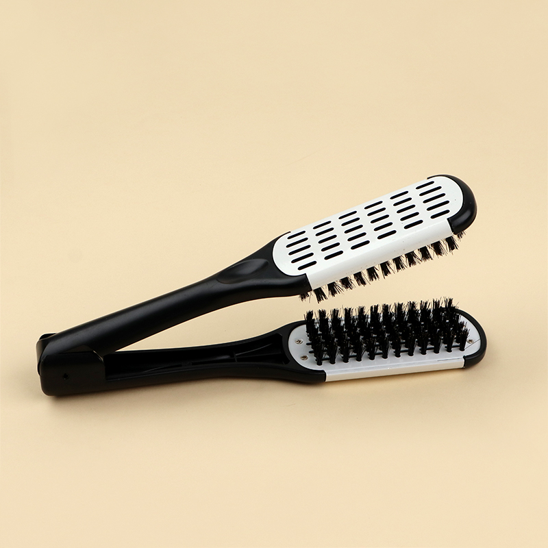 Hair Straightening Double Brushes V Shape Comb