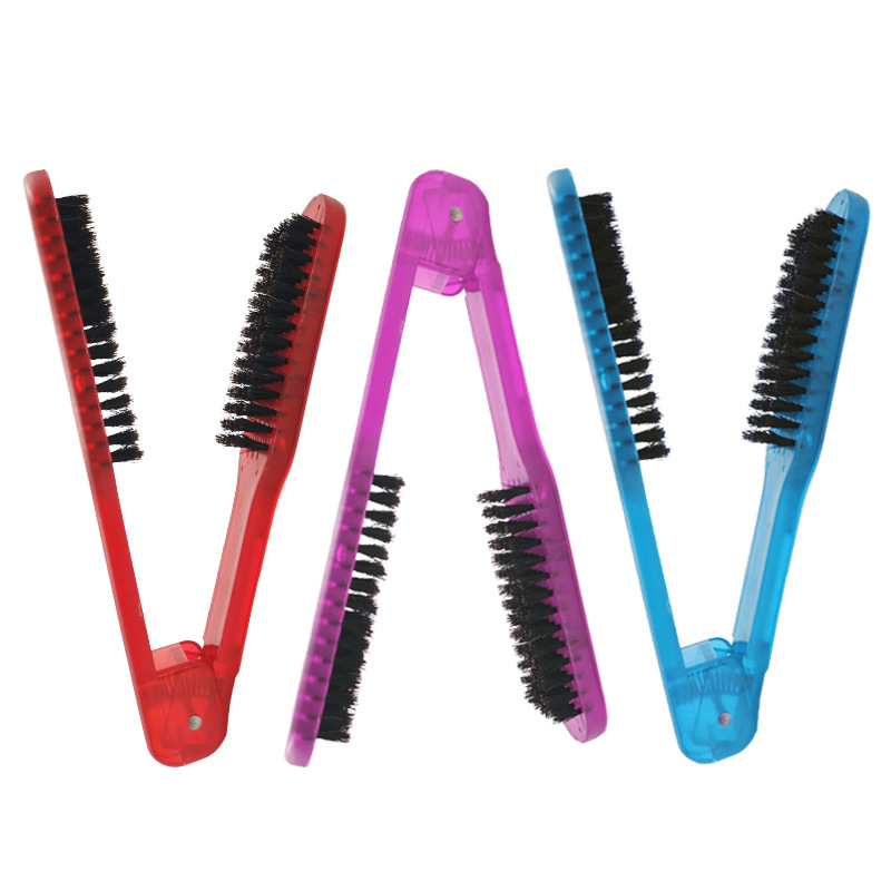 Hair Straightening Double Brushes V Shape Comb