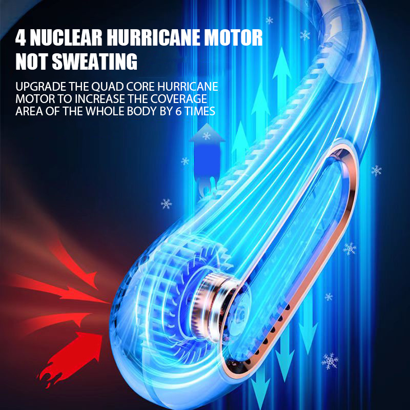 Hanging Neck Fan Digital Display Power Ventilador Bladeless Fan with Neckband Portable Mini Air Cooler USB Rechargeable Electric Fans