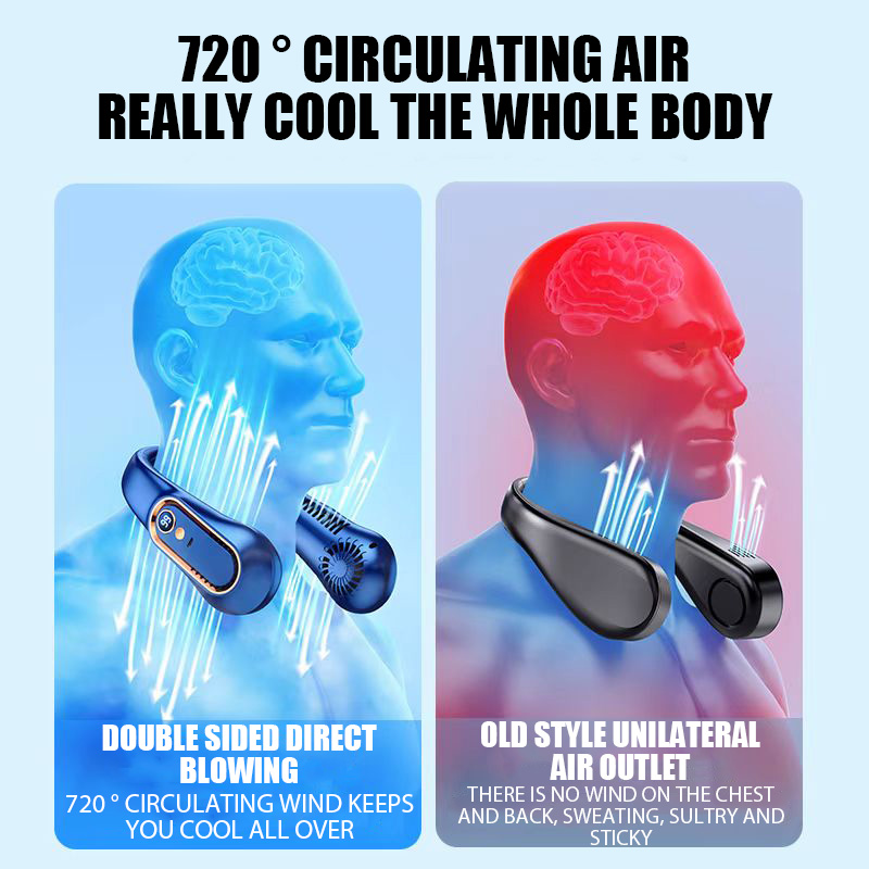 Hanging Neck Fan Digital Display Power Ventilador Bladeless Fan with Neckband Portable Mini Air Cooler USB Rechargeable Electric Fans