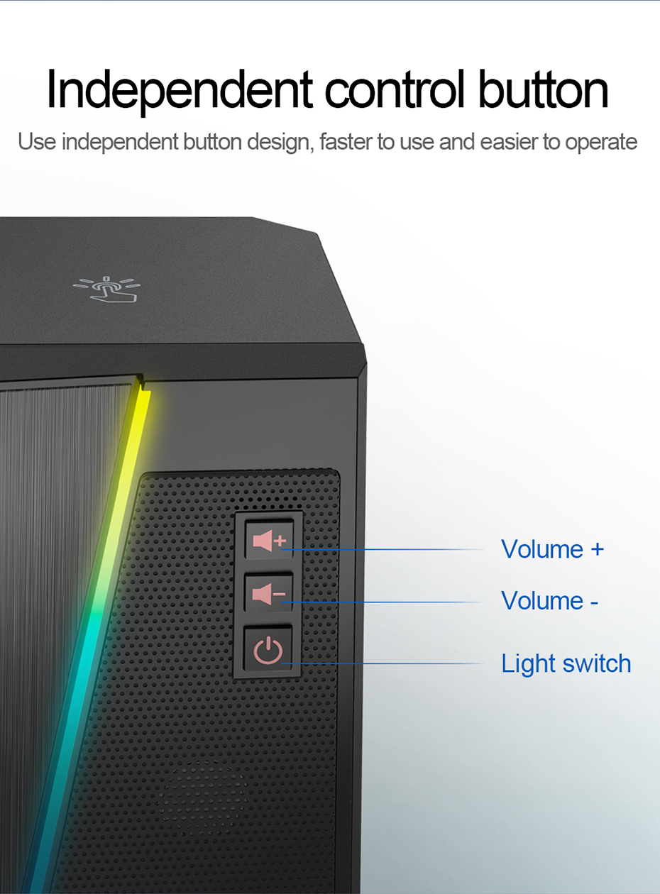 Stereo surround music RGB speakers for computer