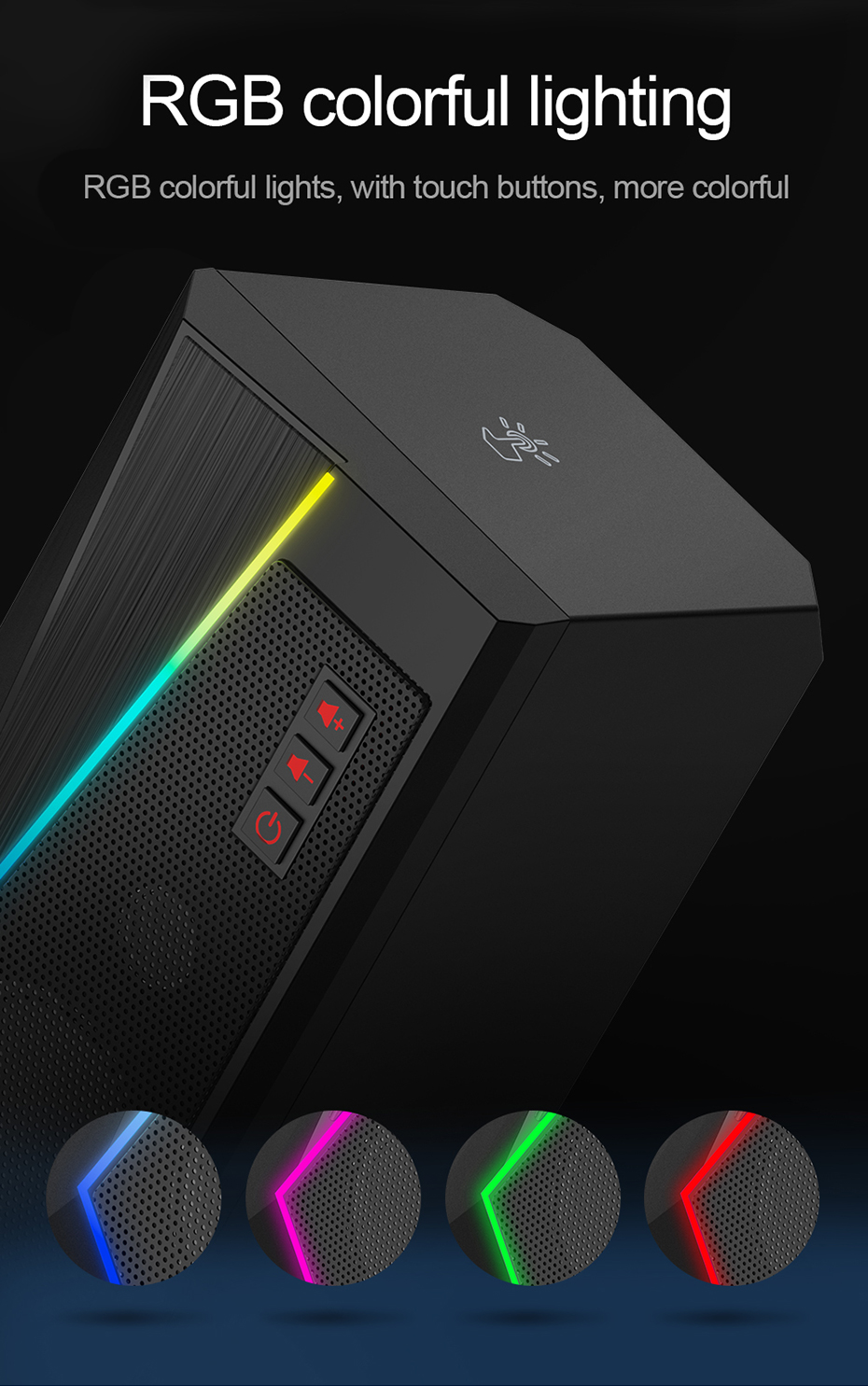 Stereo surround music RGB speakers for computer