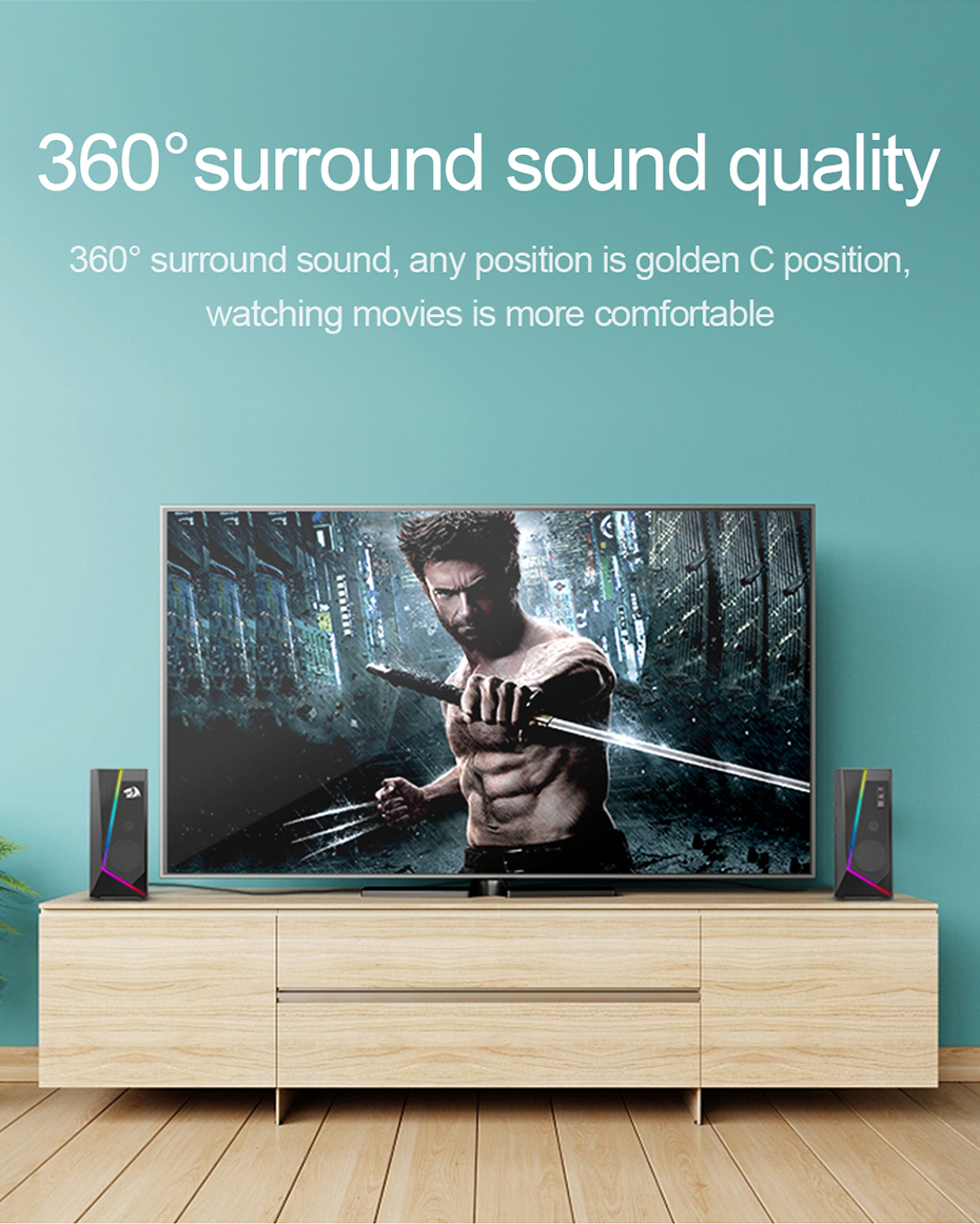Stereo surround music RGB speakers for computer