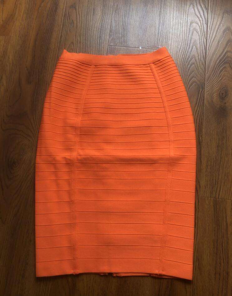 16 Colors XL XXL Sexy Solid Zipper Orange Blue Black Red White Pink Bandage Skirt Women Elastic Bodycon Summer Pencil Skirt 58cm