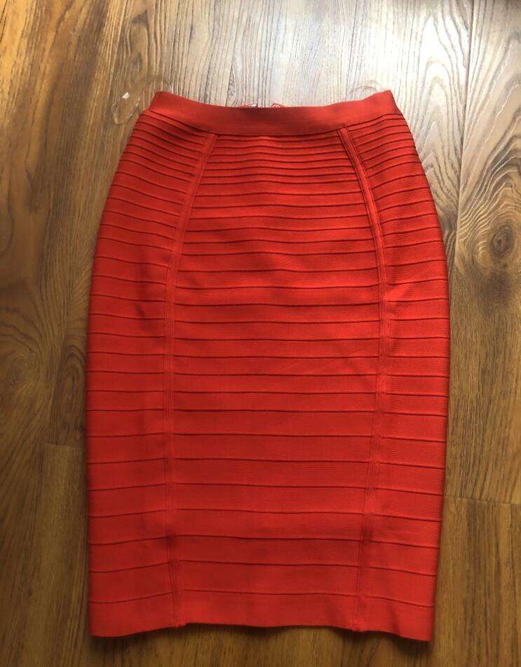 16 Colors XL XXL Sexy Solid Zipper Orange Blue Black Red White Pink Bandage Skirt Women Elastic Bodycon Summer Pencil Skirt 58cm