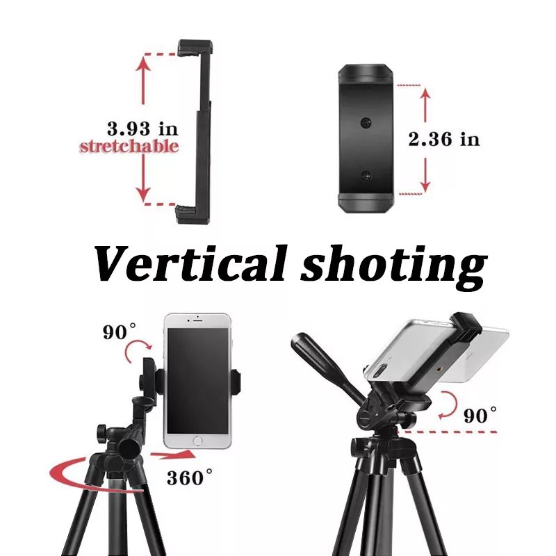 NA-3120 Phone Tripod Holder 40 Inch Universal Photography for Gopro iPhone Samsung Xiaomi Huawei Phone Aluminum Travel Tripod Par