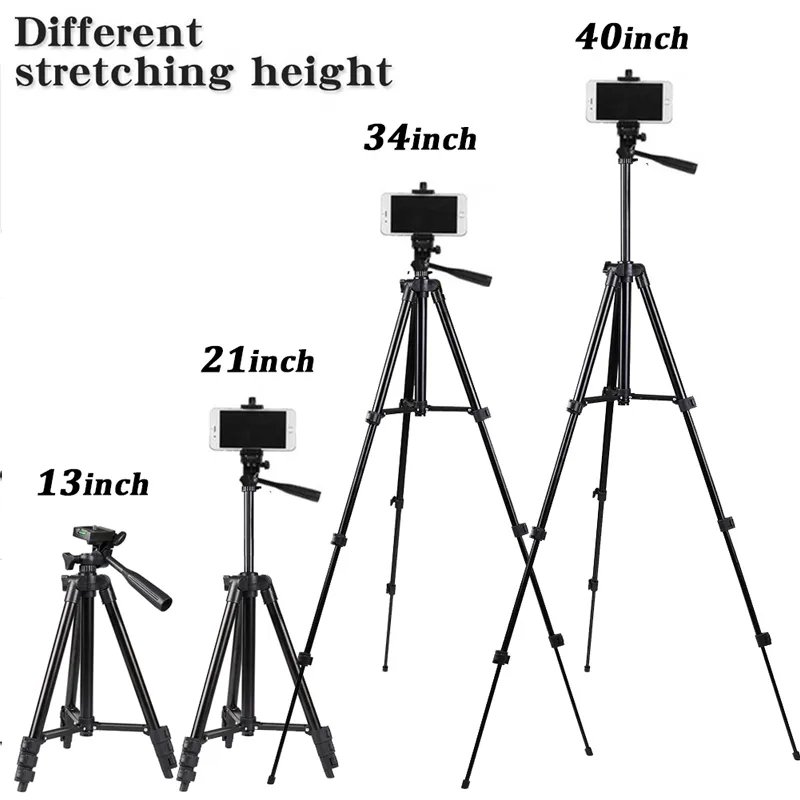 NA-3120 Phone Tripod Holder 40 Inch Universal Photography for Gopro iPhone Samsung Xiaomi Huawei Phone Aluminum Travel Tripod Par