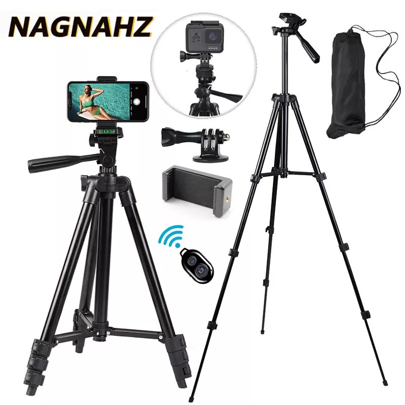 NA-3120 Phone Tripod Holder 40 Inch Universal Photography for Gopro iPhone Samsung Xiaomi Huawei Phone Aluminum Travel Tripod Par