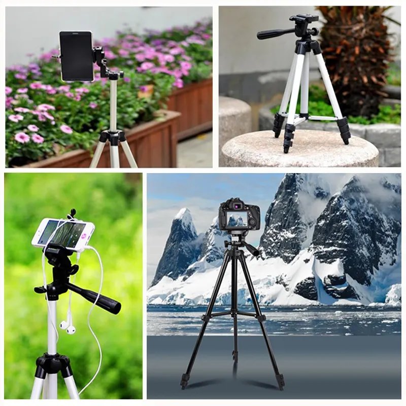 NA-3120 Phone Tripod Holder 40 Inch Universal Photography for Gopro iPhone Samsung Xiaomi Huawei Phone Aluminum Travel Tripod Par